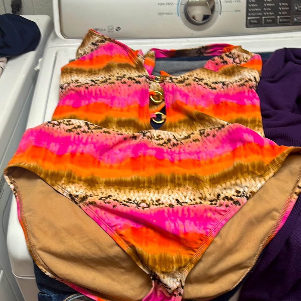 Kenneth Cole Pink and Orange Swimsuit